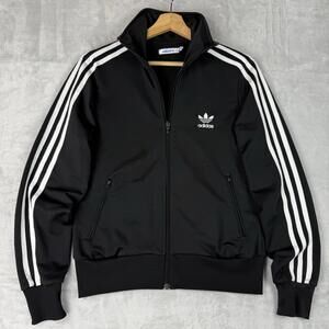 Y2K Adidas Originals Trefoil Track Jacket Black White Stripes Women Size M Skate